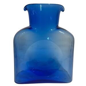 Blenko Glass Turquoise Blue Double Spout 384 Water Bottle